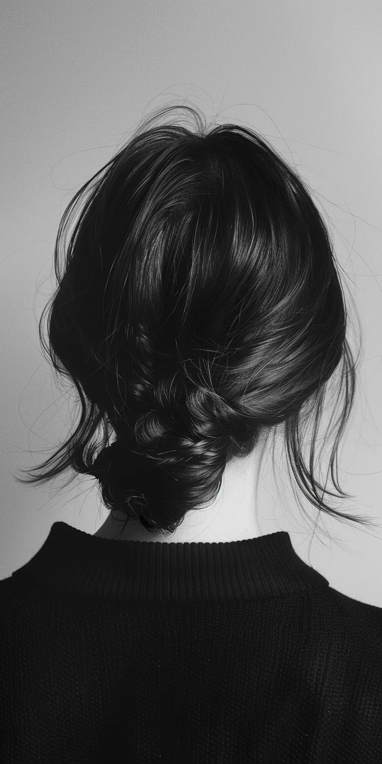 split hairstyles Chignon, Milkmaid braid, Updo, Asymmetric cut, Ringlets