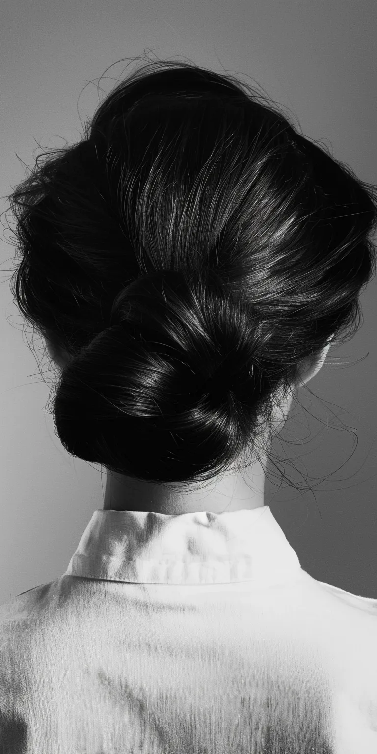 1980 hairstyles Chignon, Updo, French twist, Milkmaid braid, Japanese women's