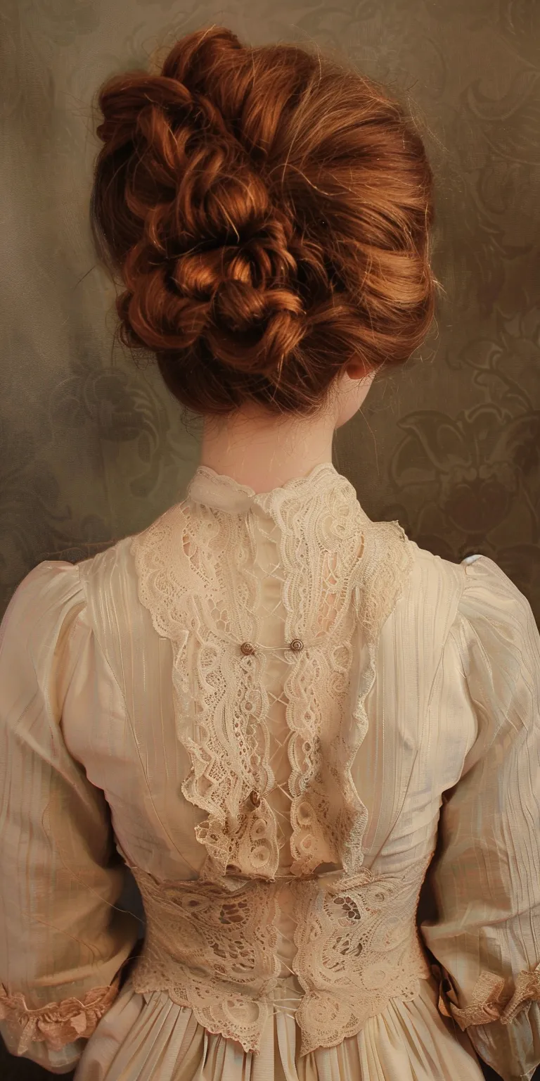 victorian hairstyles Milkmaid braid, Updo, Historical Christian hairstyles, Chignon, French twist