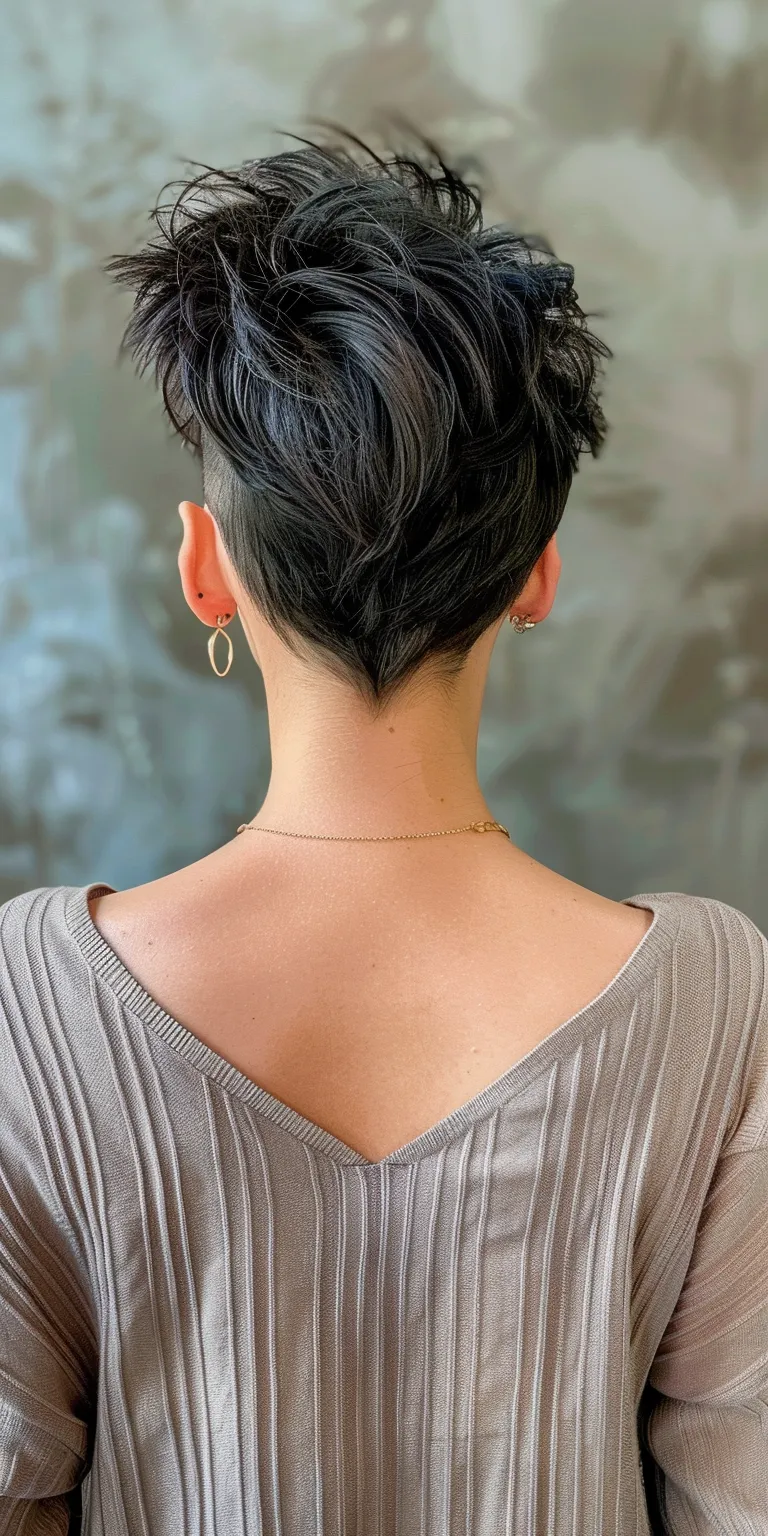 pixie haircuts Asymmetric cut, French twist, Short brush Updo, Pixie cut