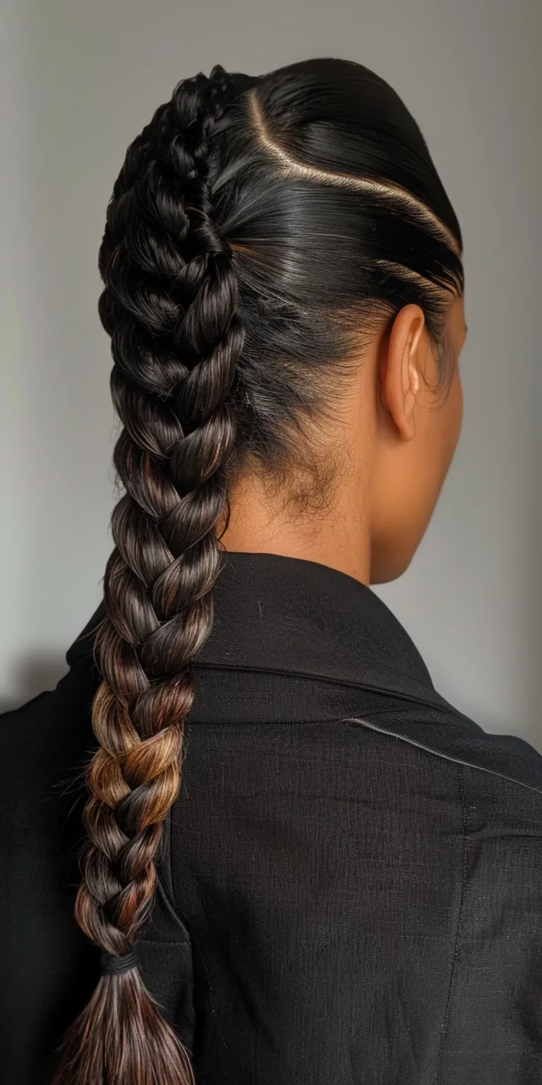 slick back braided ponytail French twist, Waterfall braids, braid, Braid, Hair twists