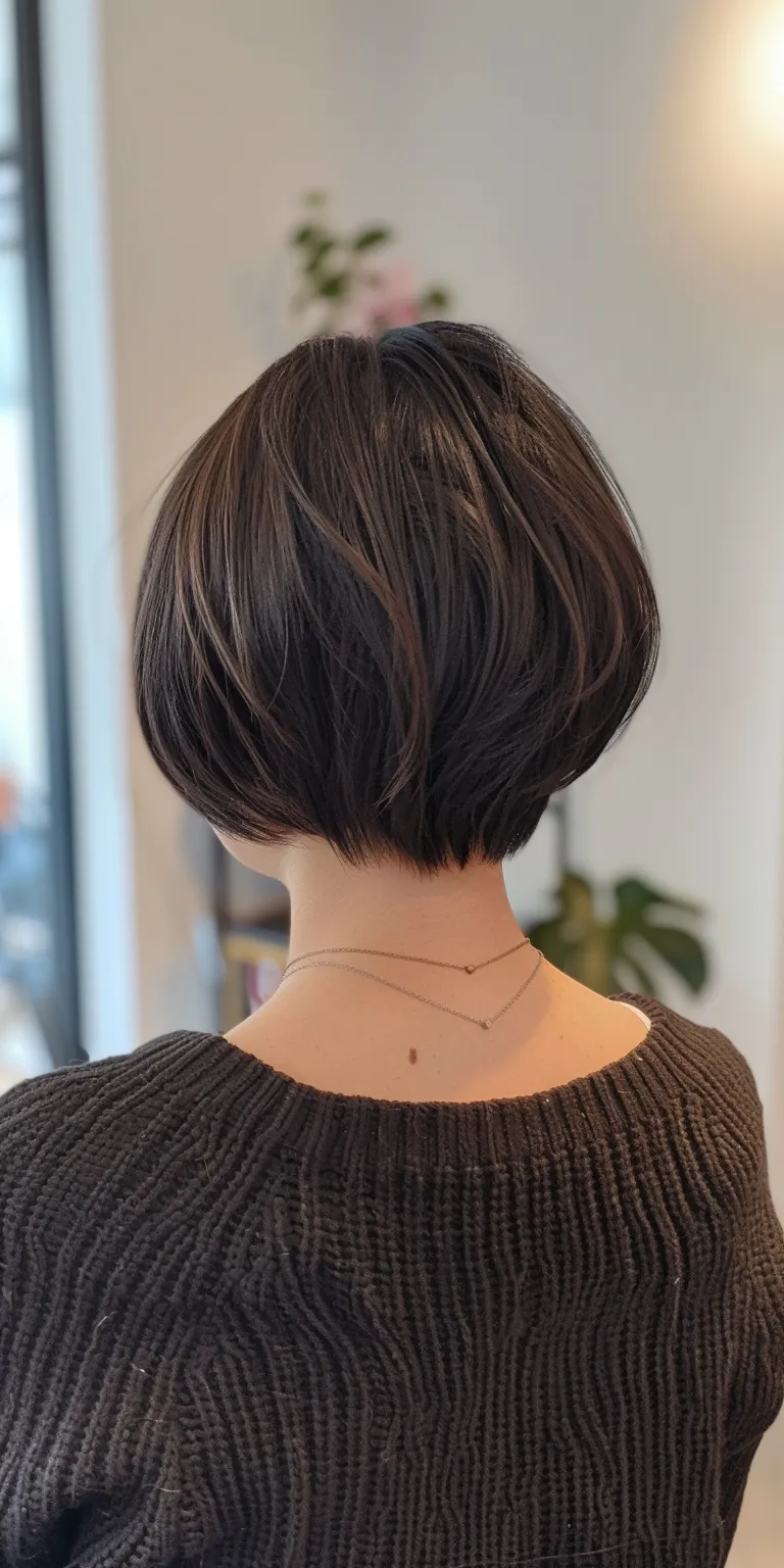 haircuts for oval faces Asymmetric cut, Butterfly haircut, Short brush Bob Pixie cut