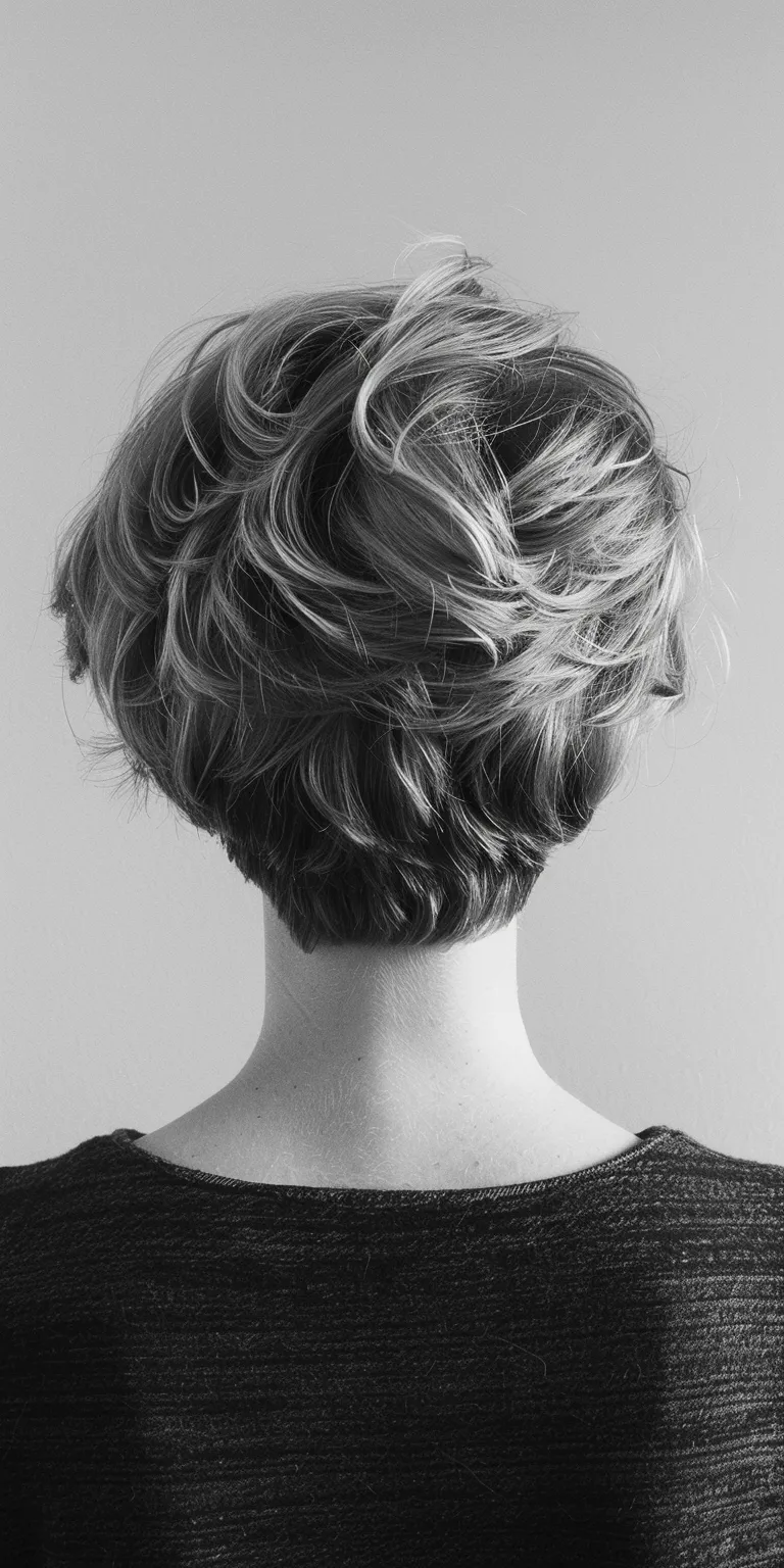 ideas for short hair styles Chignon, Asymmetric cut, Updo, Pixie Finger wave