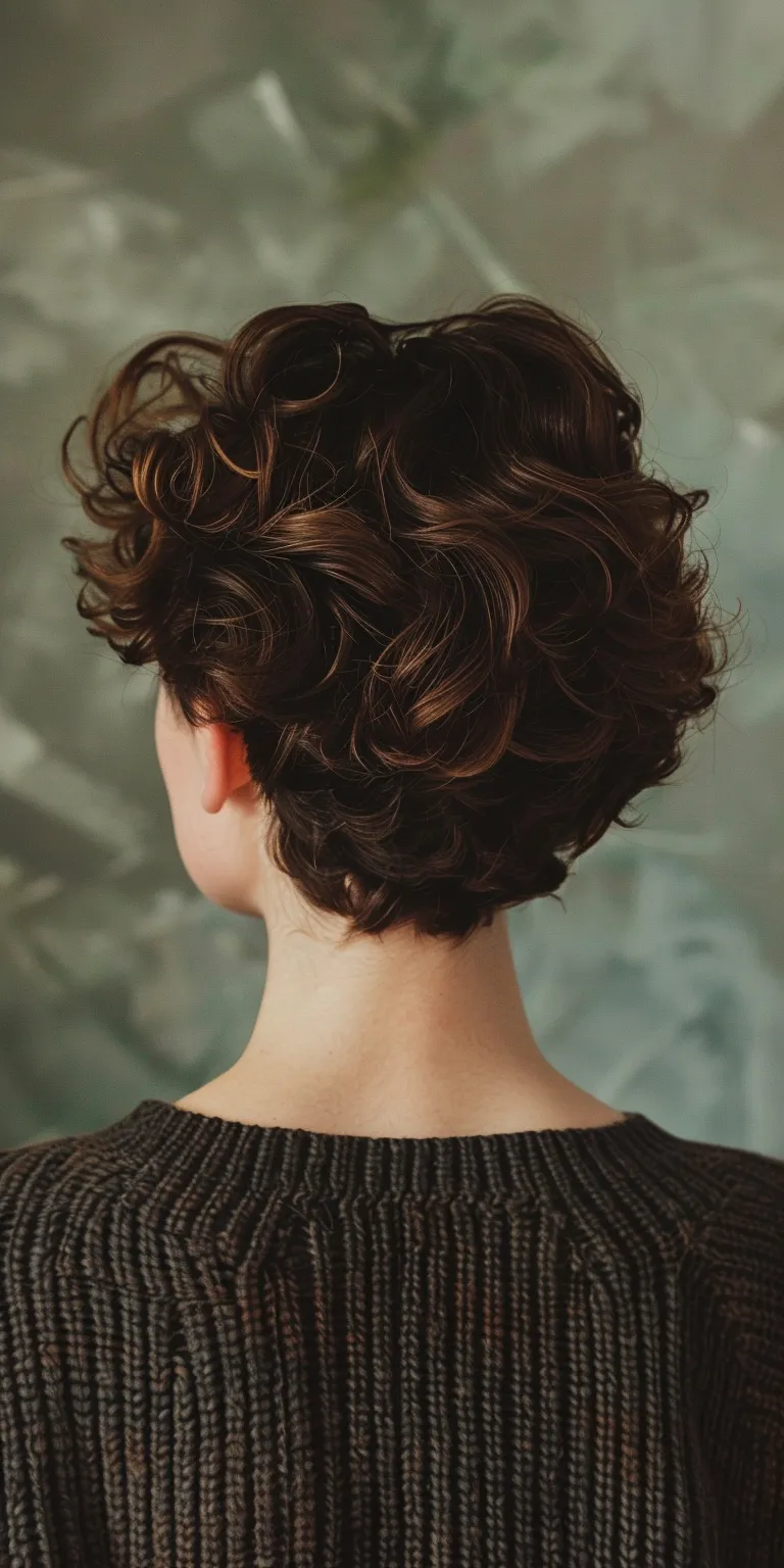 haircuts for curly hair Updo, Digital perm, Asymmetric cut, Chignon, Finger wave