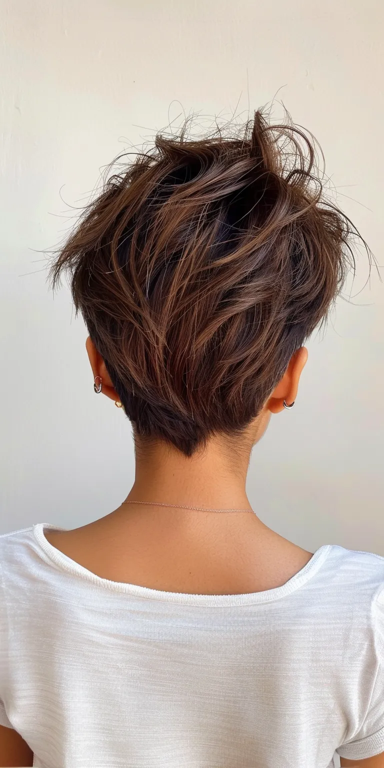 zendaya hairstyles Asymmetric cut, French twist, Chignon, Layered hair, Short brush cut