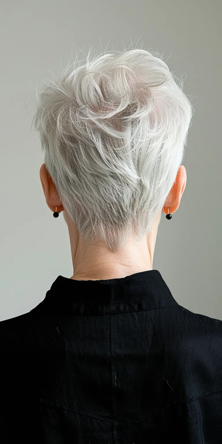 short hair styles for older women Asymmetric cut, Pompadour, Short brush Tonsure, Pixie cut