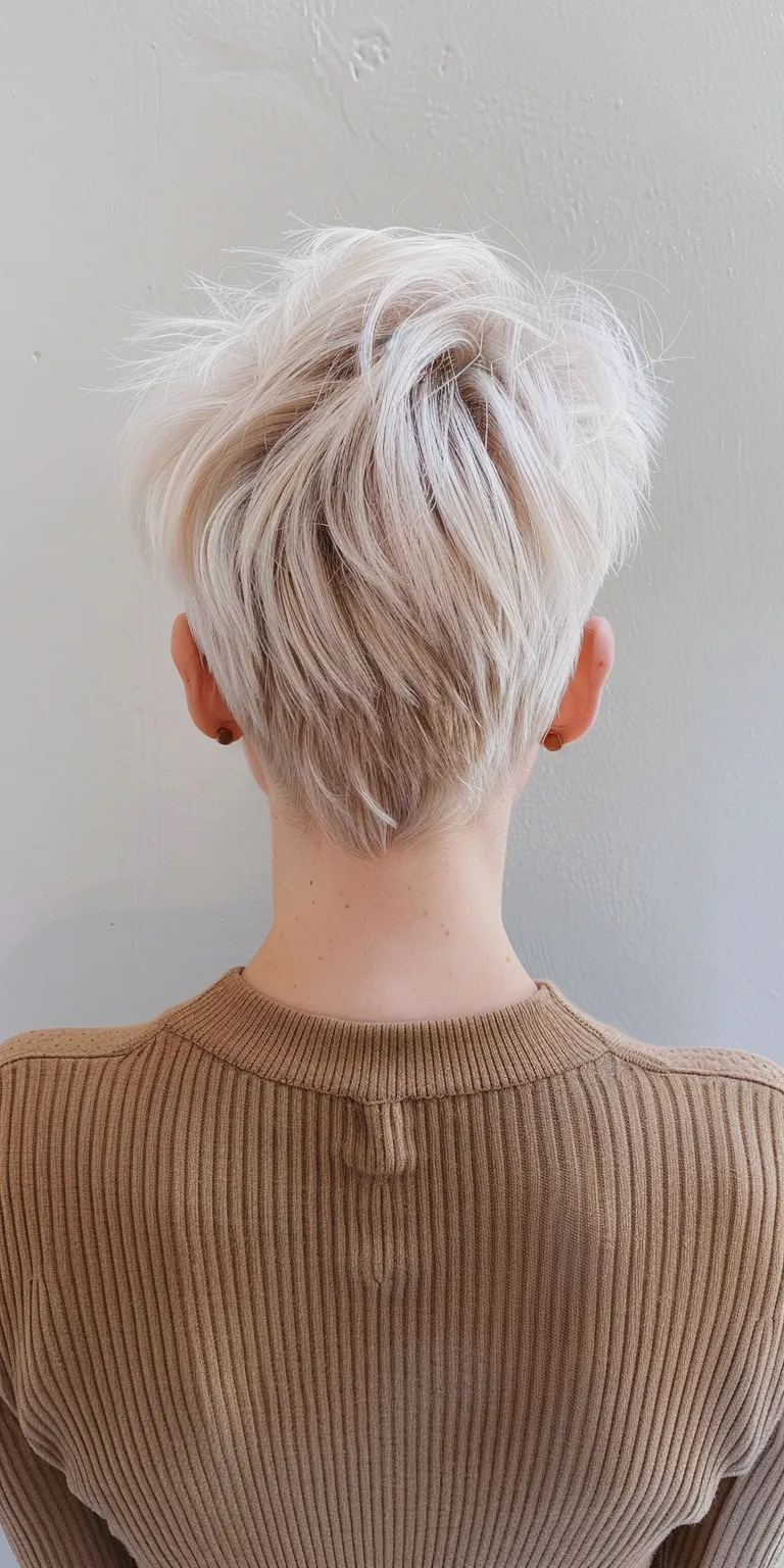 pixie hairstyles Asymmetric cut, Short brush Pixie Layered hair, Pompadour