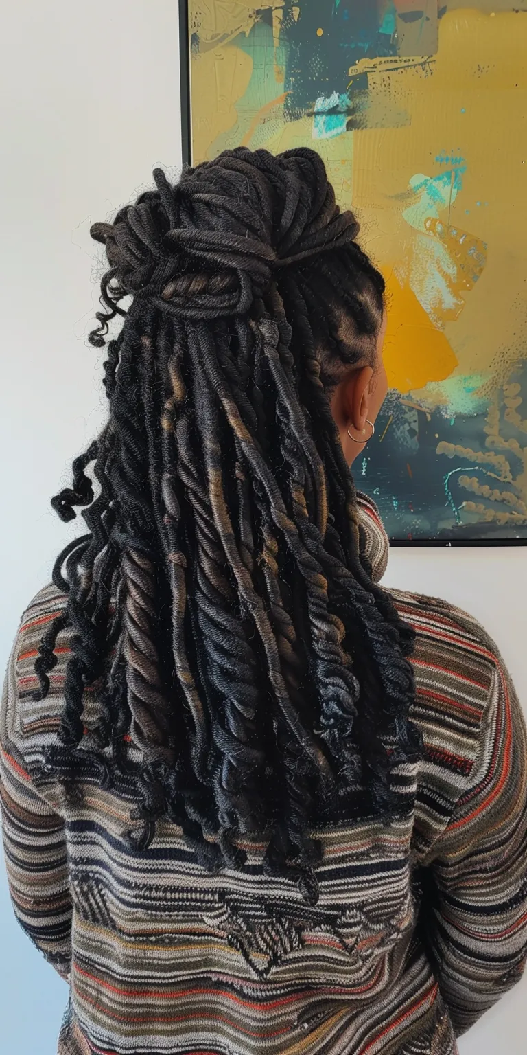 crochet locs Hair twists, Crochet braids, Waterfall Dreadlocks, Stacked bob