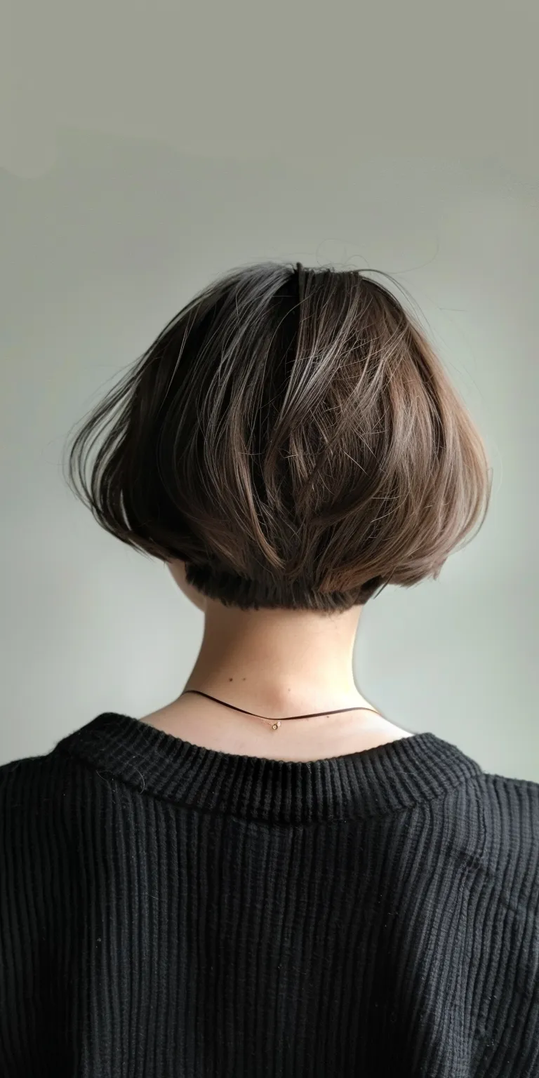 types of haircuts for women Asymmetric cut, Short brush Chignon, Japanese women's hairstyles, Bob cut