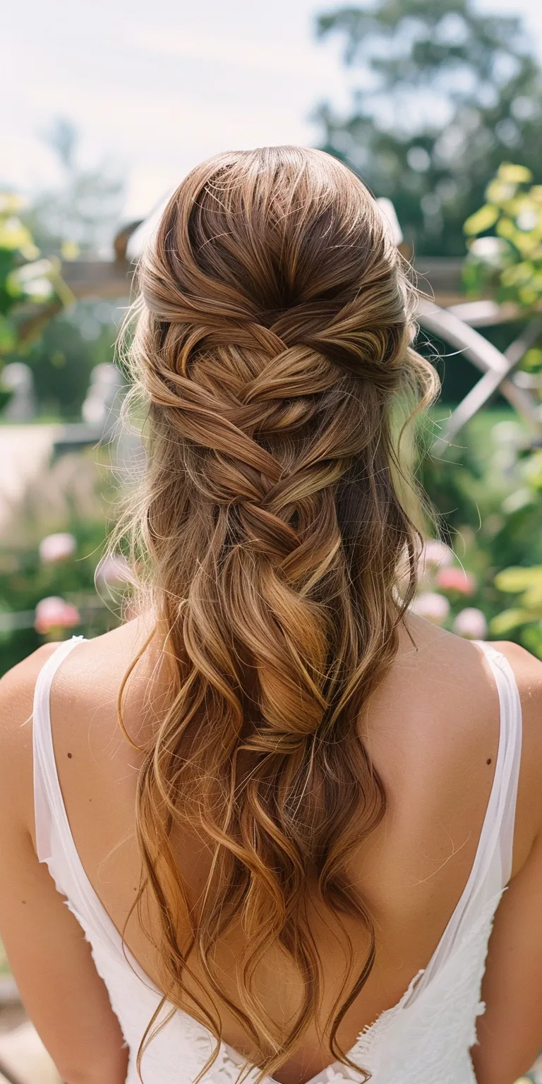 bridesmaid hairstyles French braid, Waterfall braids, Boho Braid, twist