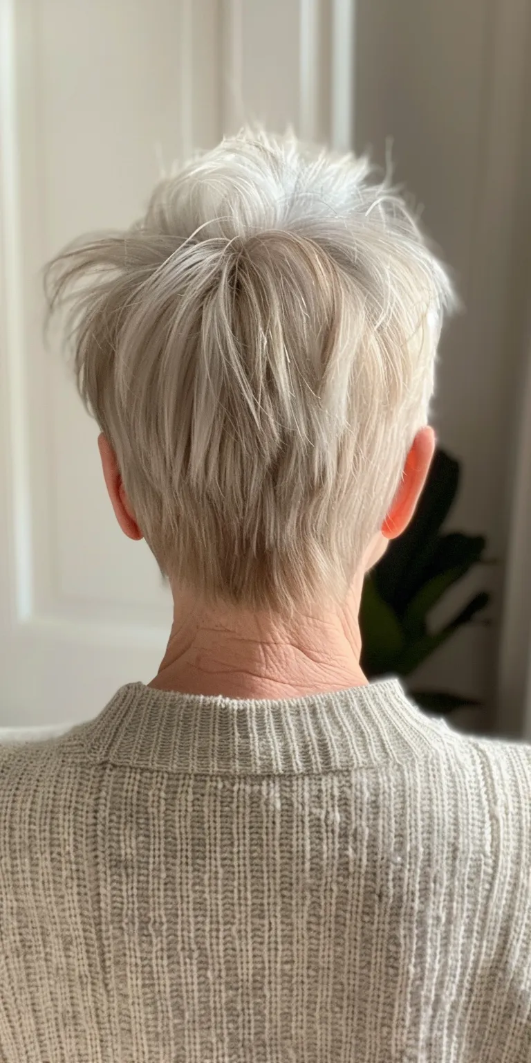 short haircuts for older women Short brush cut, Asymmetric Professional Pompadour, Pixie cut