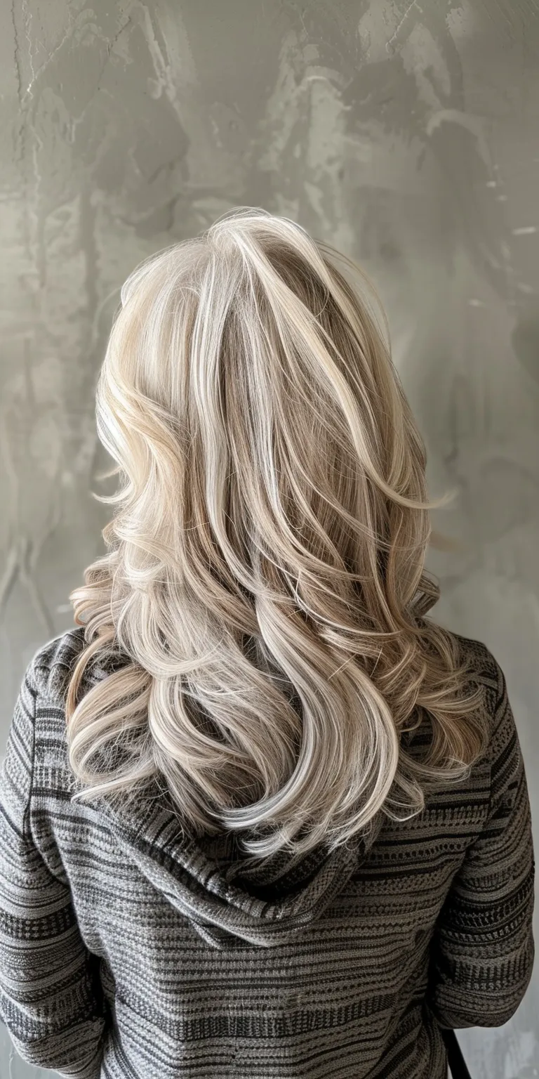 hair styles for over 60s Layered hair, Feathered Digital perm, Mermaid Extensions