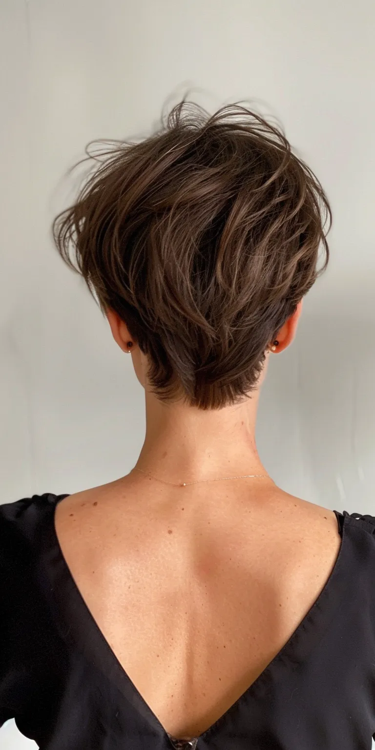 short pixie haircuts for women Short brush cut, Asymmetric Pixie Chignon, Professional cut