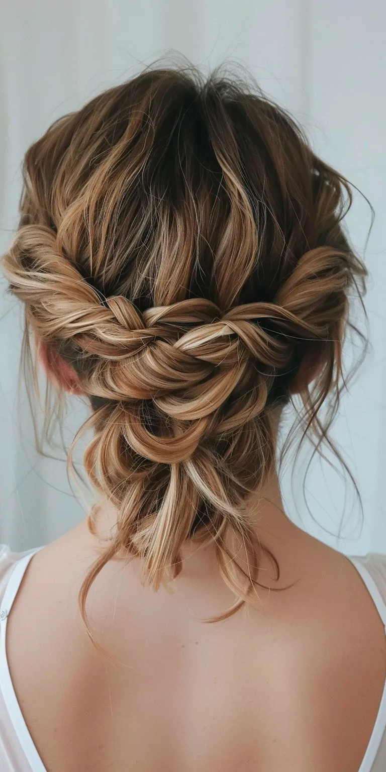 easy hairstyles for short hair Updo, Chignon, Waterfall braids, French twist, braid