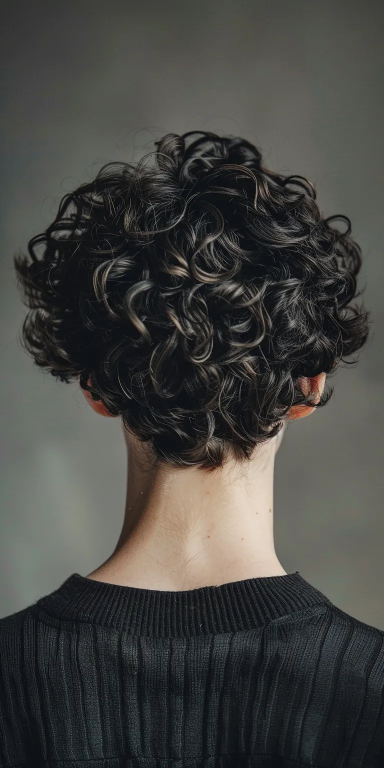 curly hairstyles for short hair Digital perm, Asymmetric cut, Ringlets, Curly hair, Updo