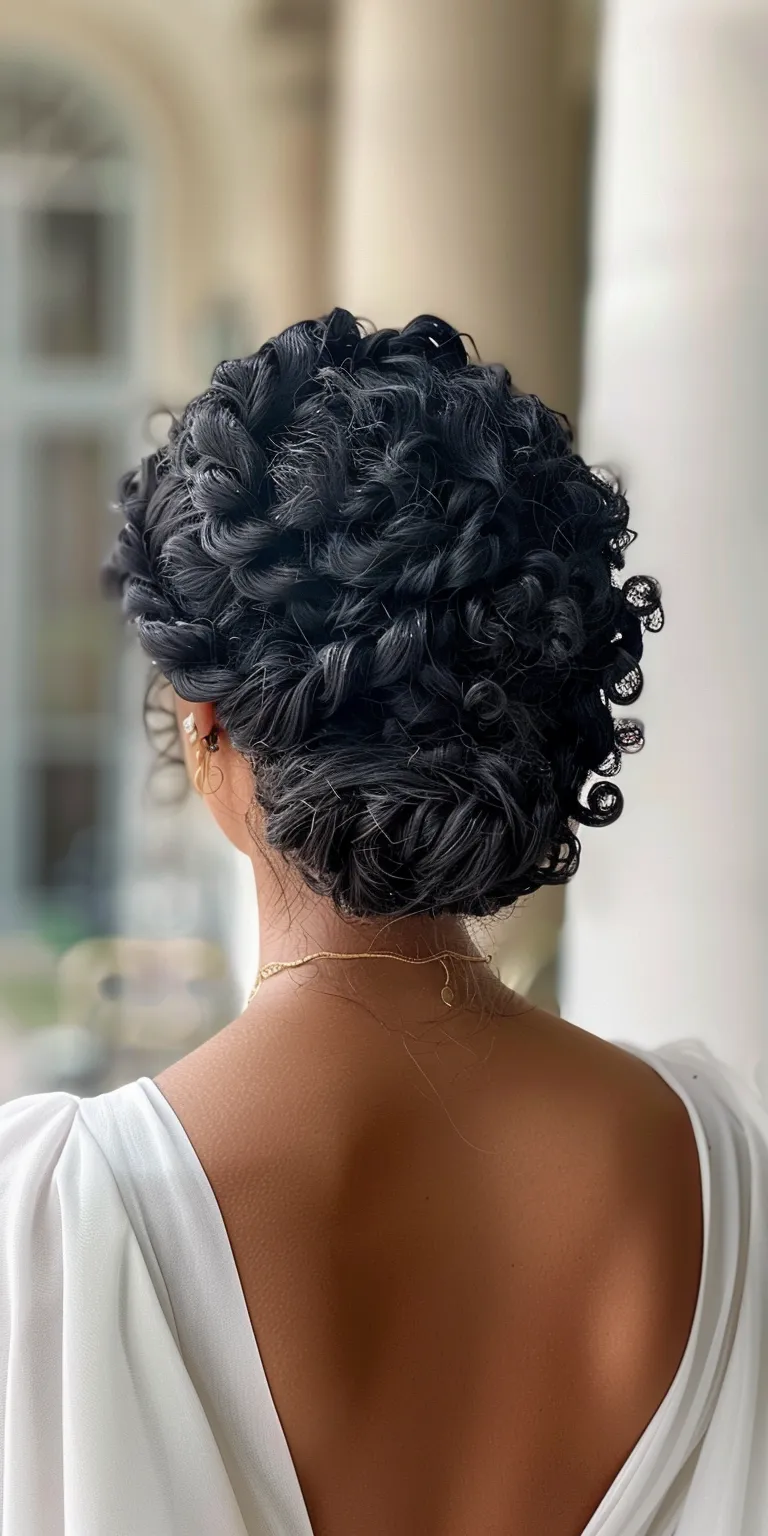 updo hairstyles for black hair Updo, Digital perm, French twist, Waterfall braids, Historical Christian