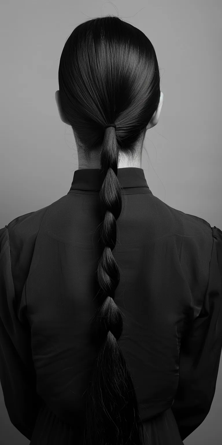 long ponytail French twist, braid, Updo, Chignon, Braid