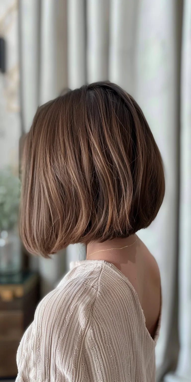 shoulder length haircuts for thin hair Asymmetric cut, Bob Layered hair, Short brush Butterfly haircut