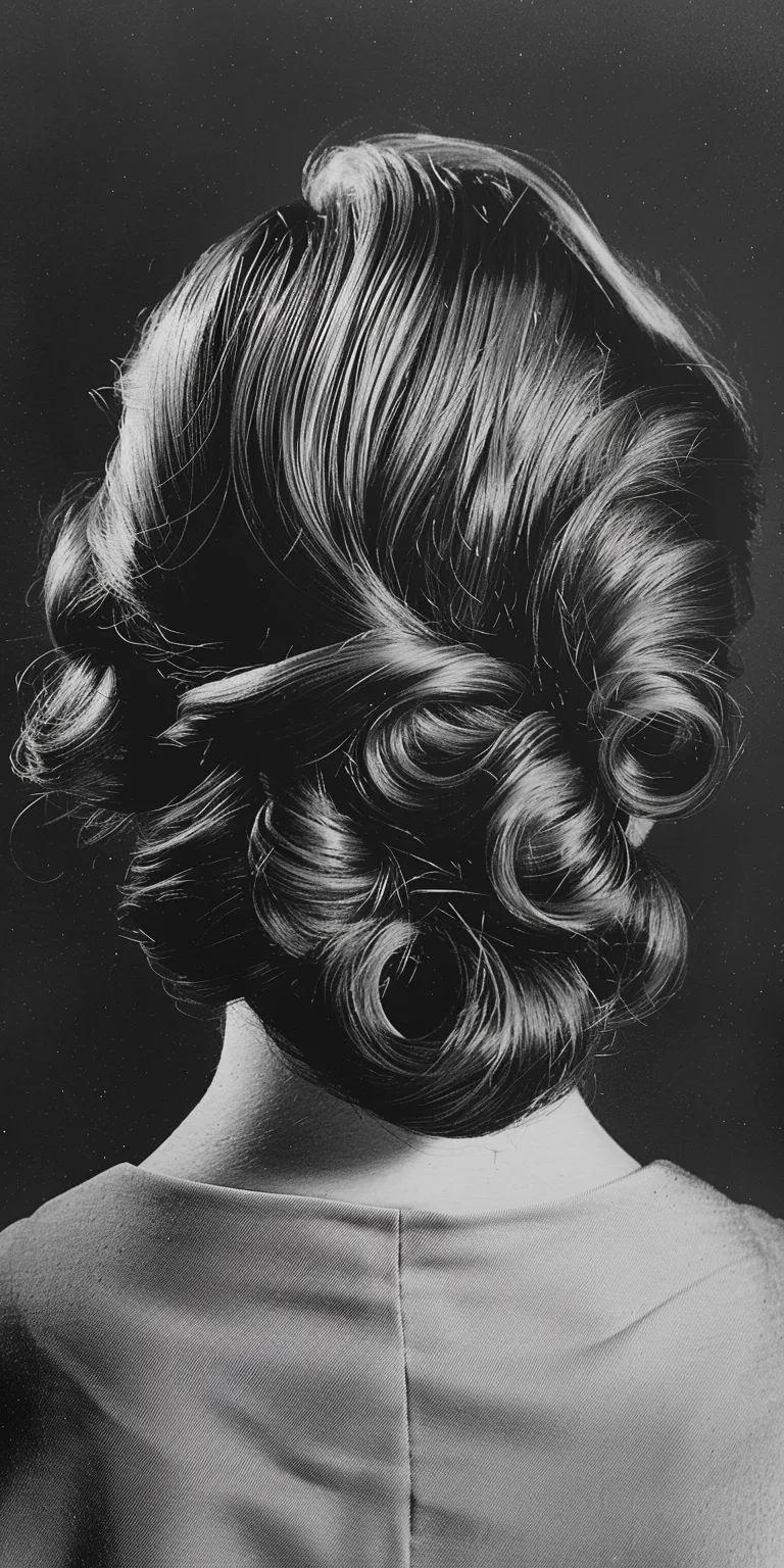 ducktail hairstyle Finger wave, Chignon, Milkmaid braid, Updo, Historical Christian hairstyles