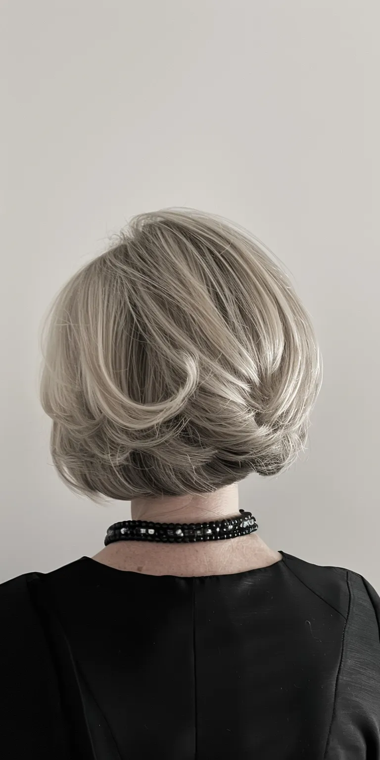 short bobs for women Asymmetric cut, Digital perm, Finger wave, Bob Short brush cut