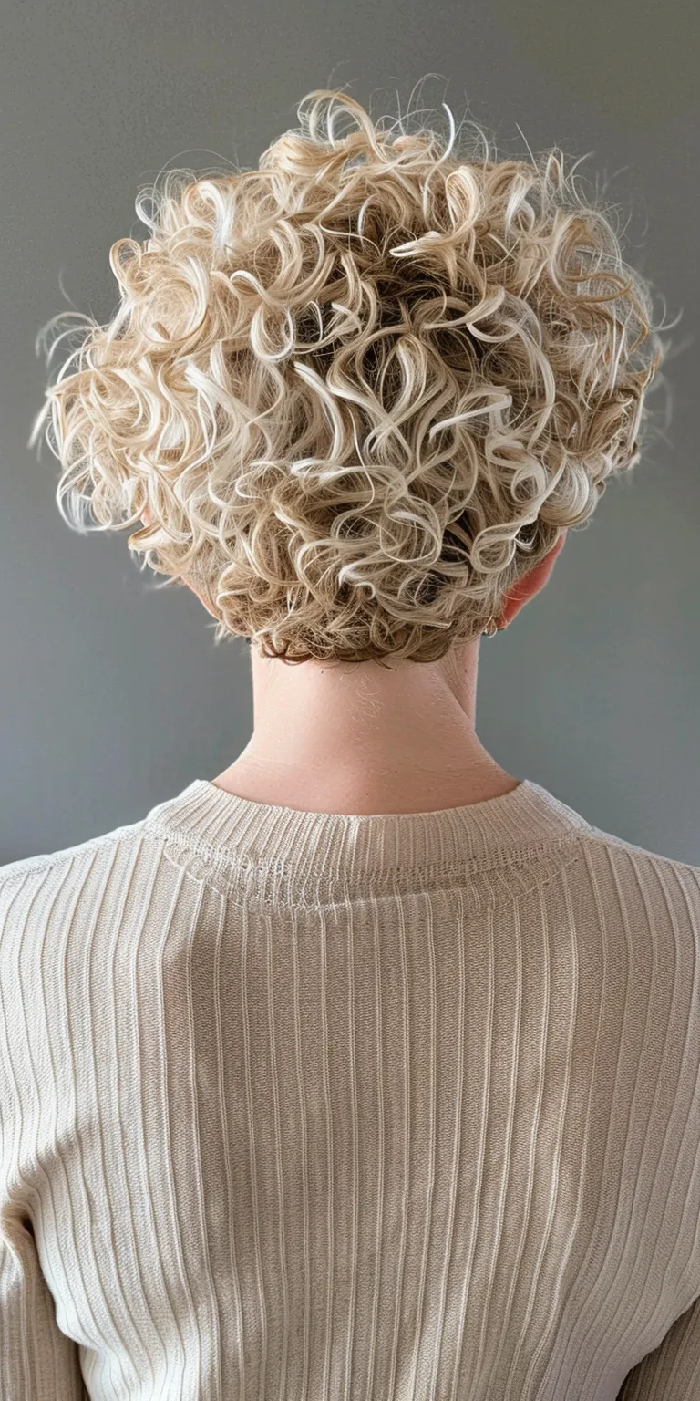 short curly haircuts for women Digital perm, Ringlets, Asymmetric cut, Layered hair, Updo