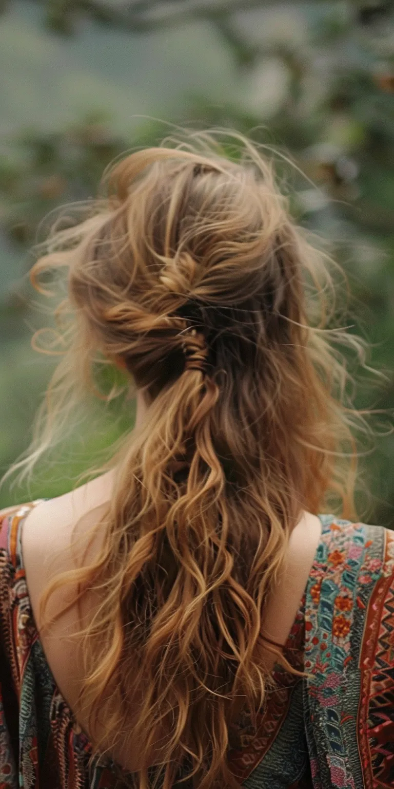 hippie hairstyles Boho braids, Milkmaid braid, French Braid, Waterfall braids