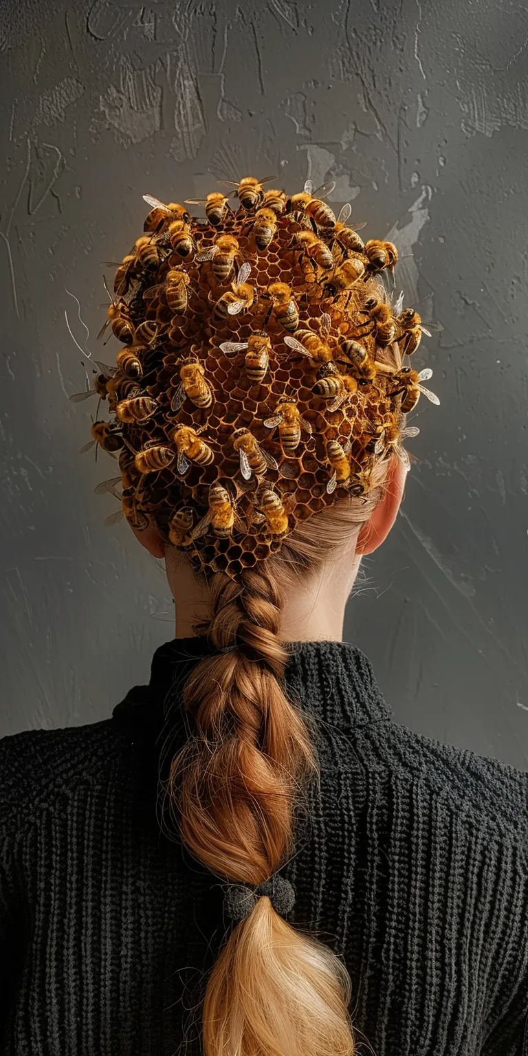 bee hive hair style Beehive, Digital perm, Milkmaid braid, French twist, Updo