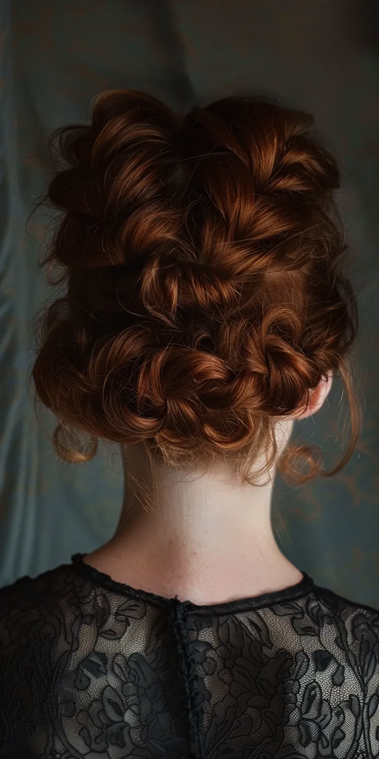 braided bun Milkmaid braid, Updo, Chignon, French twist