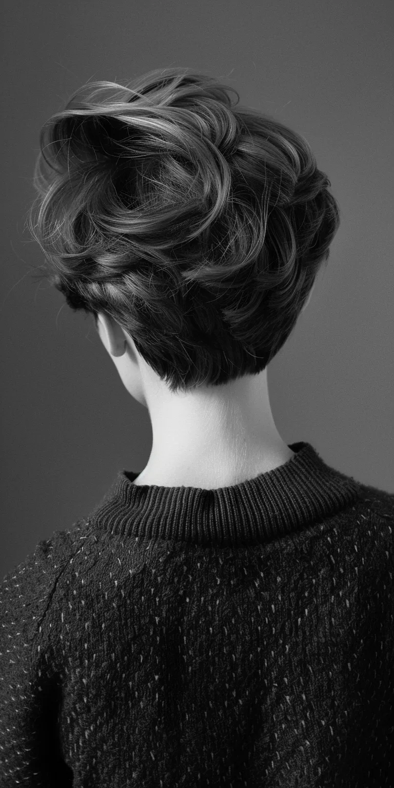 short hair styles Asymmetric cut, Chignon, Updo, French twist, Layered