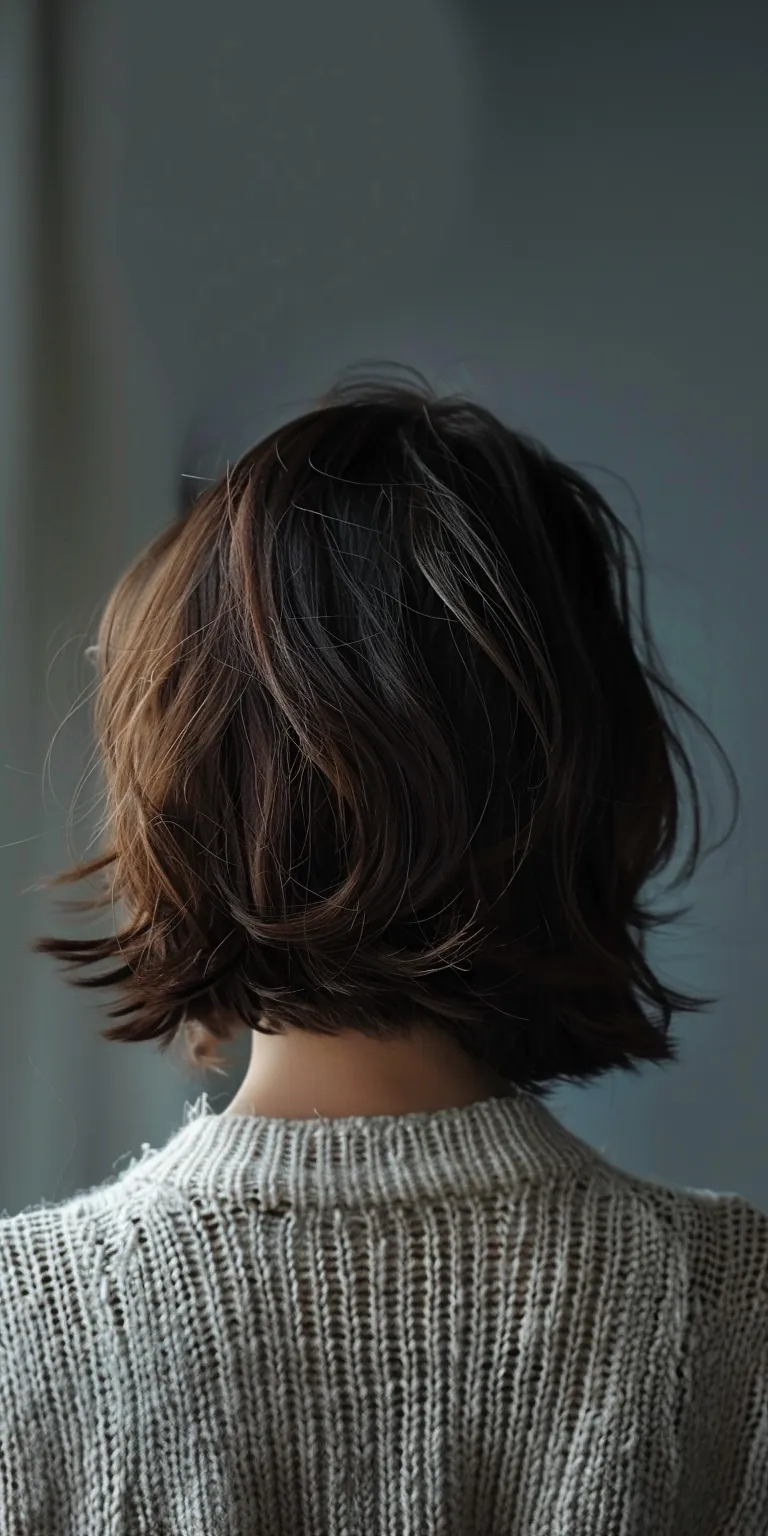 cute hairstyles for medium hair Layered hair, Japanese women's hairstyles, Asymmetric cut, Bob Chignon