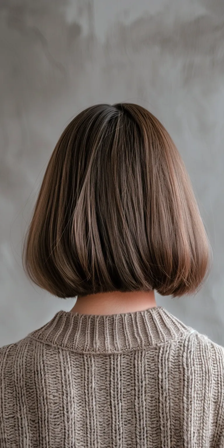 hair cutting style Asymmetric cut, Bob Layered hair, Short brush Stacked bob