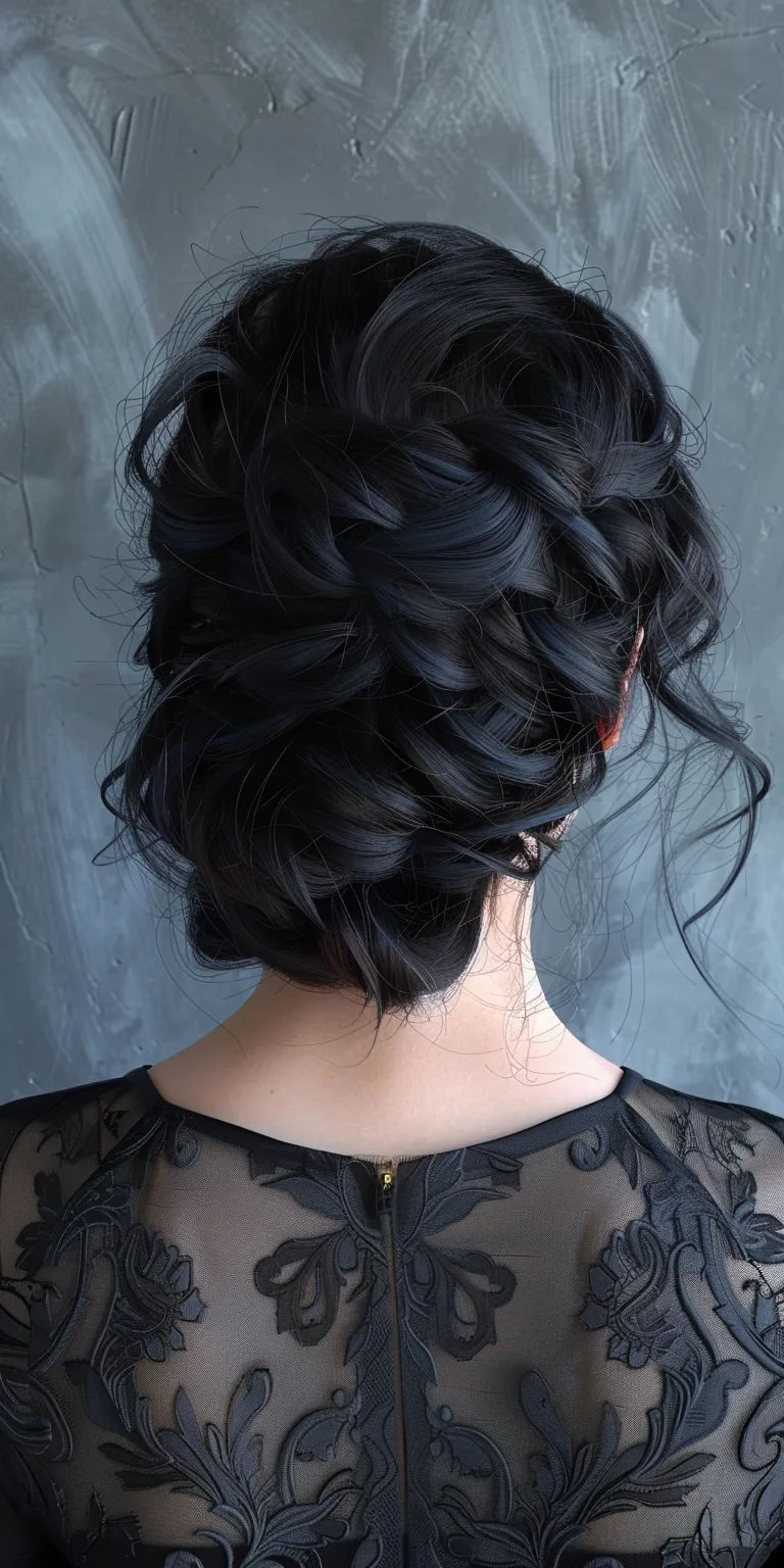 virtual hairstyles Waterfall braids, Updo, Chignon, French twist, Milkmaid braid