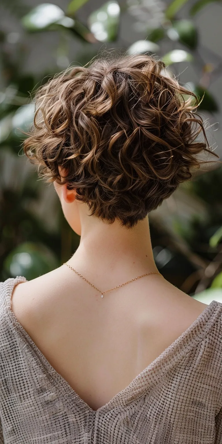 short feminine haircuts Asymmetric cut, Ringlets, Pixie Updo, Digital perm