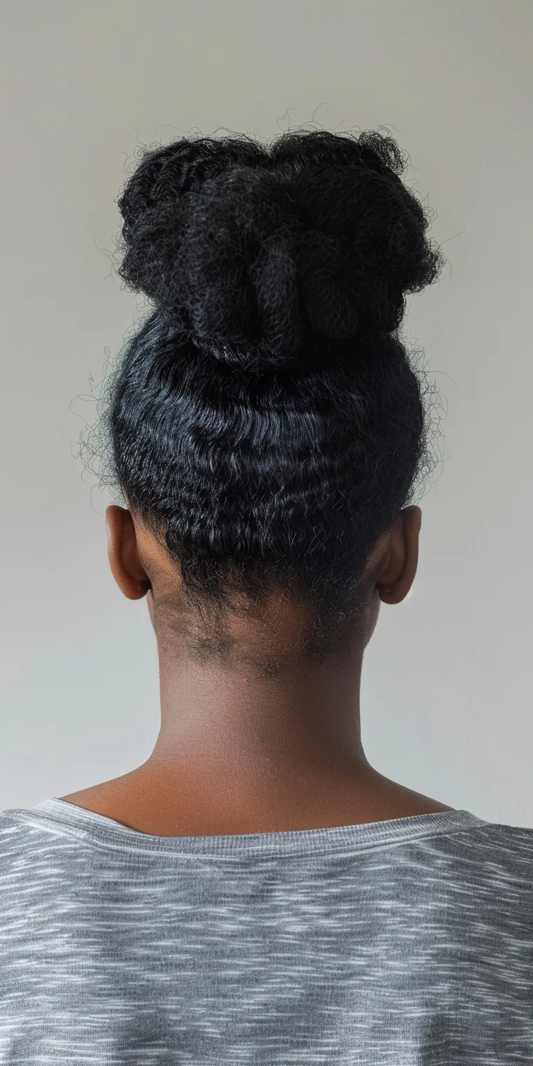 cute natural hairstyles Afro puffs, Kinky hair, French twist, Chignon, Hair twists