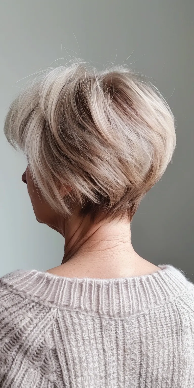 short haircuts for women over 60 Asymmetric cut, Short brush Updo, Pixie Layered hair