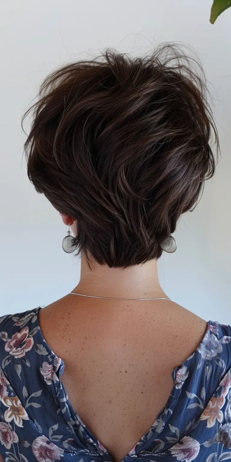 lisa rinna hairstyles Asymmetric cut, Short brush Updo, Chignon, Digital perm