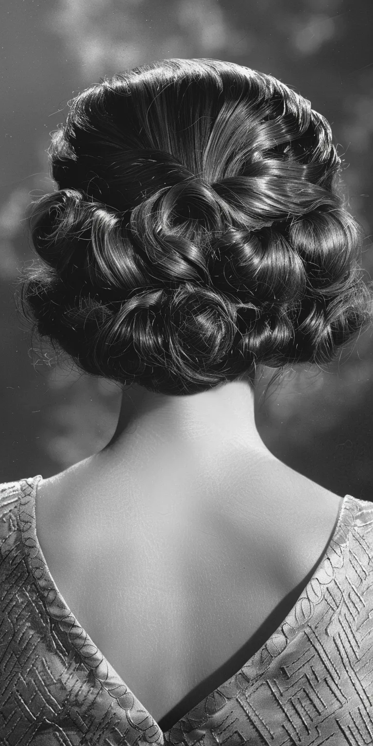 50s hairstyles women Chignon, Updo, Milkmaid braid, Finger wave, Historical Christian