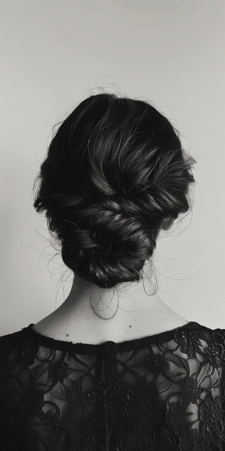 hair texture powder Chignon, Updo, Milkmaid braid, French twist, braid