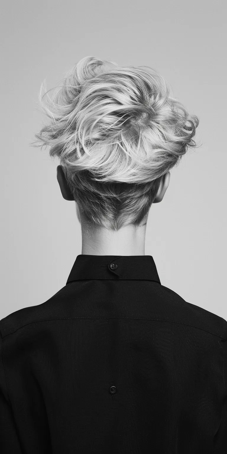 masculine haircuts Asymmetric cut, Chignon, Updo, Pompadour, Butterfly haircut