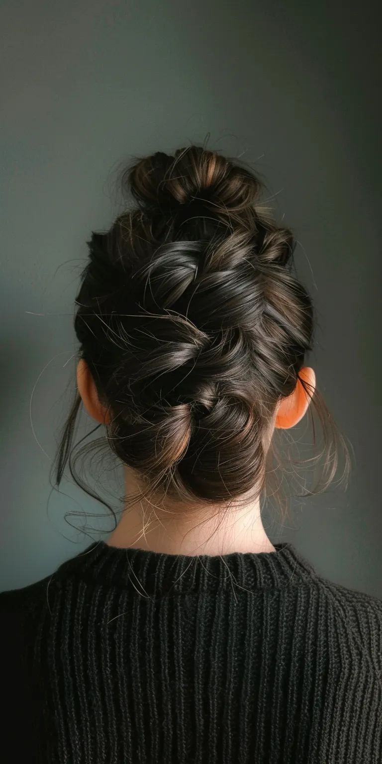 easy hair styles Updo, Milkmaid braid, Chignon, French twist, braid