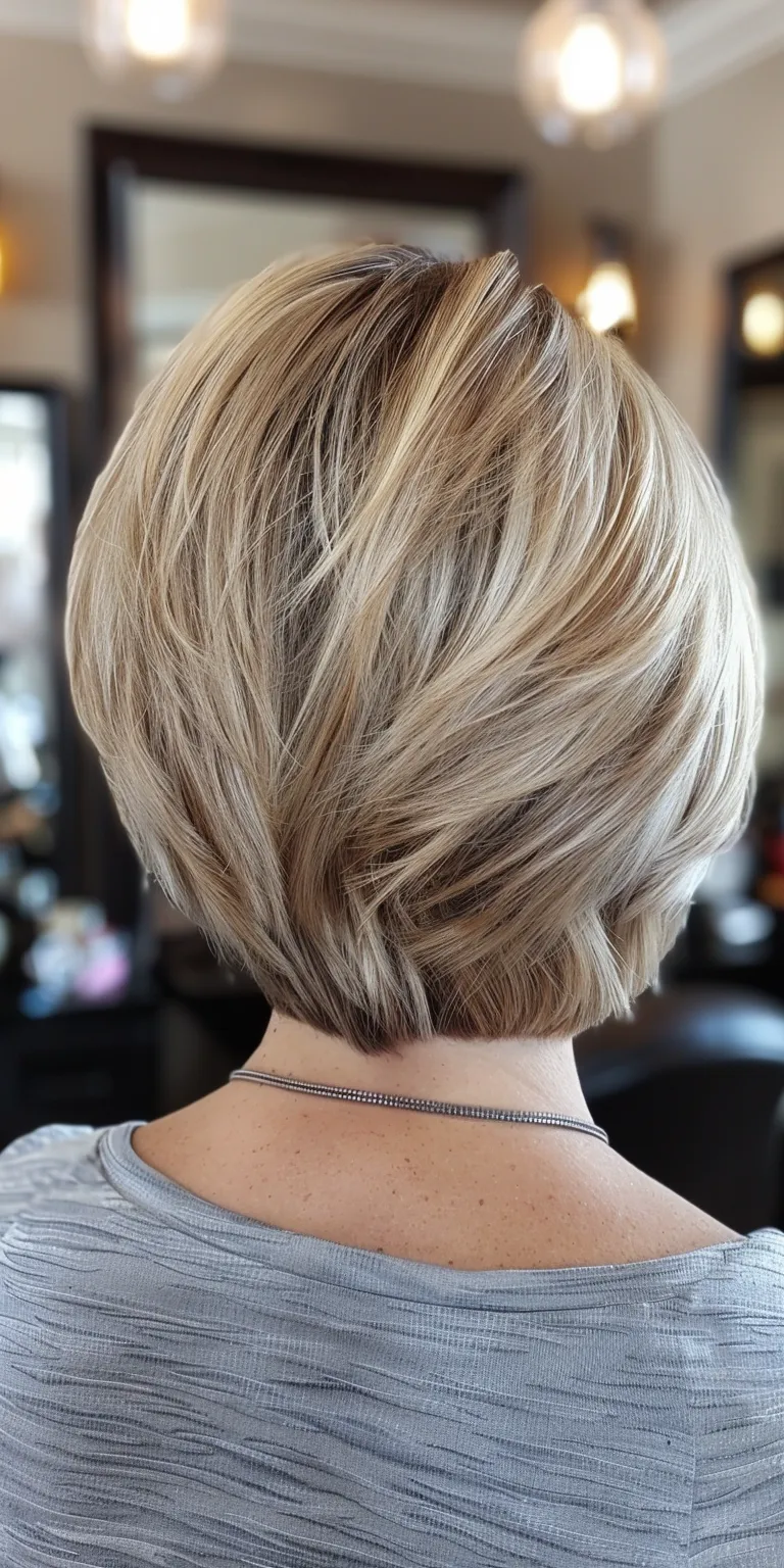 stacked bob haircuts Asymmetric cut, Short brush Pixie Professional Bob cut