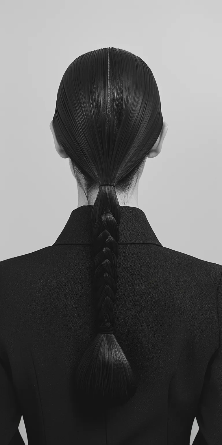 slick ponytails Chignon, French twist, braid, Updo, Braid