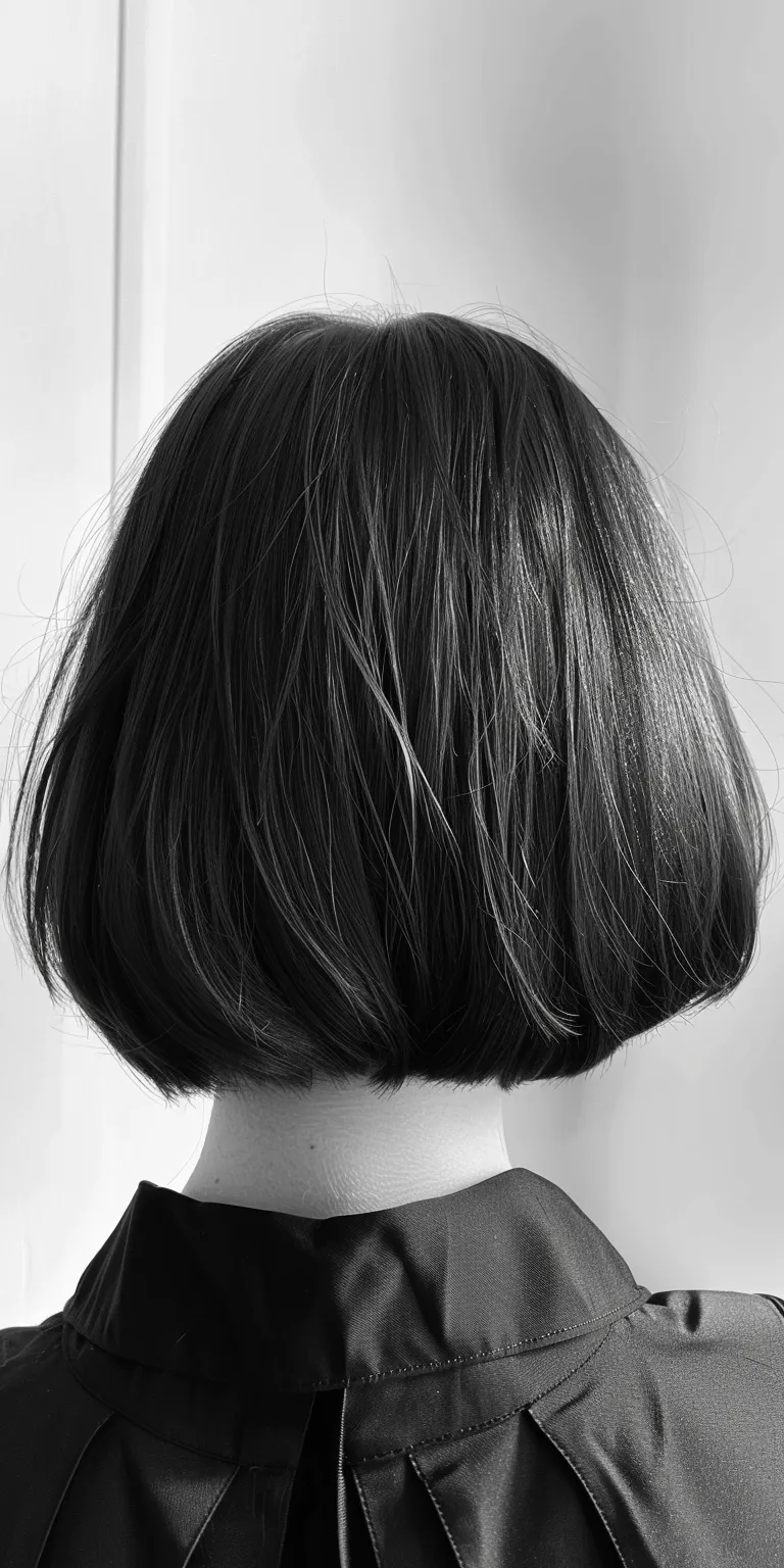 chin length bob Asymmetric cut, Bob Short brush Chignon, Butterfly haircut