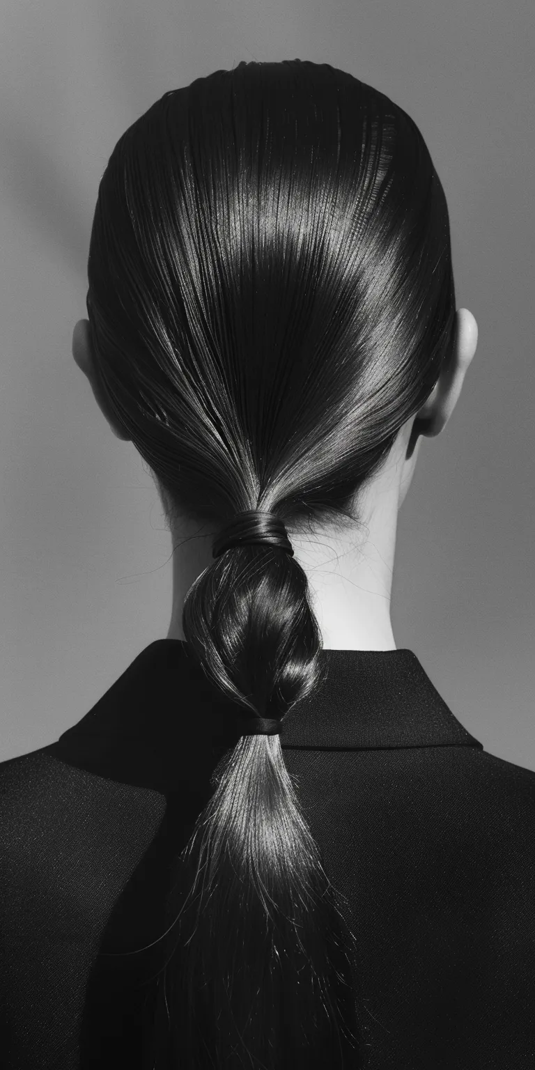 slick back ponytail Chignon, French twist, Updo, Asymmetric cut, braid