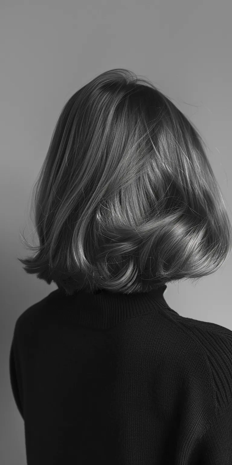 haircuts for medium length hair Asymmetric cut, Bob Layered hair, Short brush Chignon