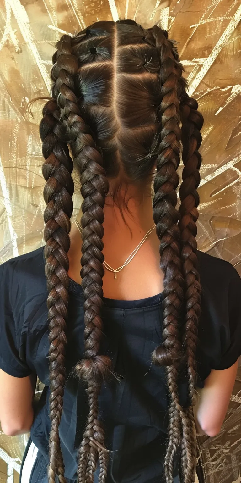 long braids hairstyles Waterfall braids, Hair twists, Boho crimping, Braid