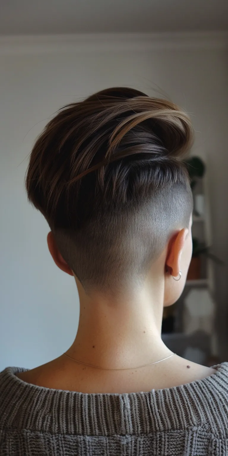 undercut slick back Asymmetric cut, Pompadour, Short brush Professional and sides