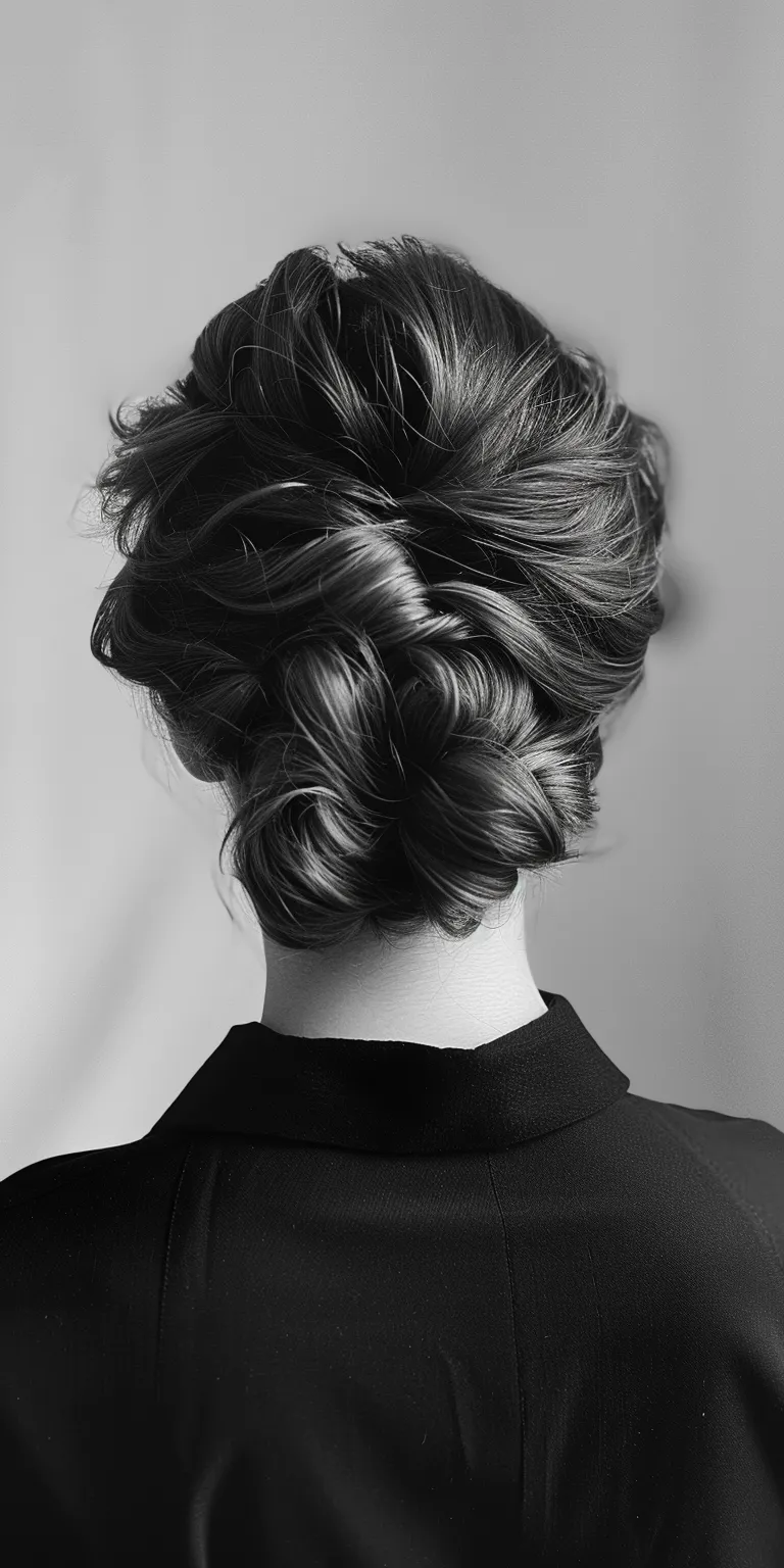 hair styles and  Chignon, Updo, French twist, Milkmaid braid, braid