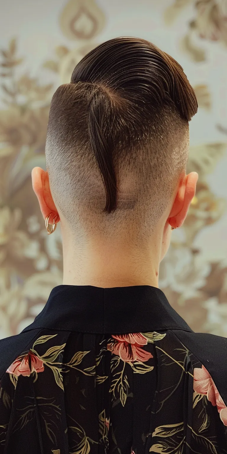 undercut slick back Butterfly haircut, Pompadour, Mohawk, Tonsure, Short brush cut