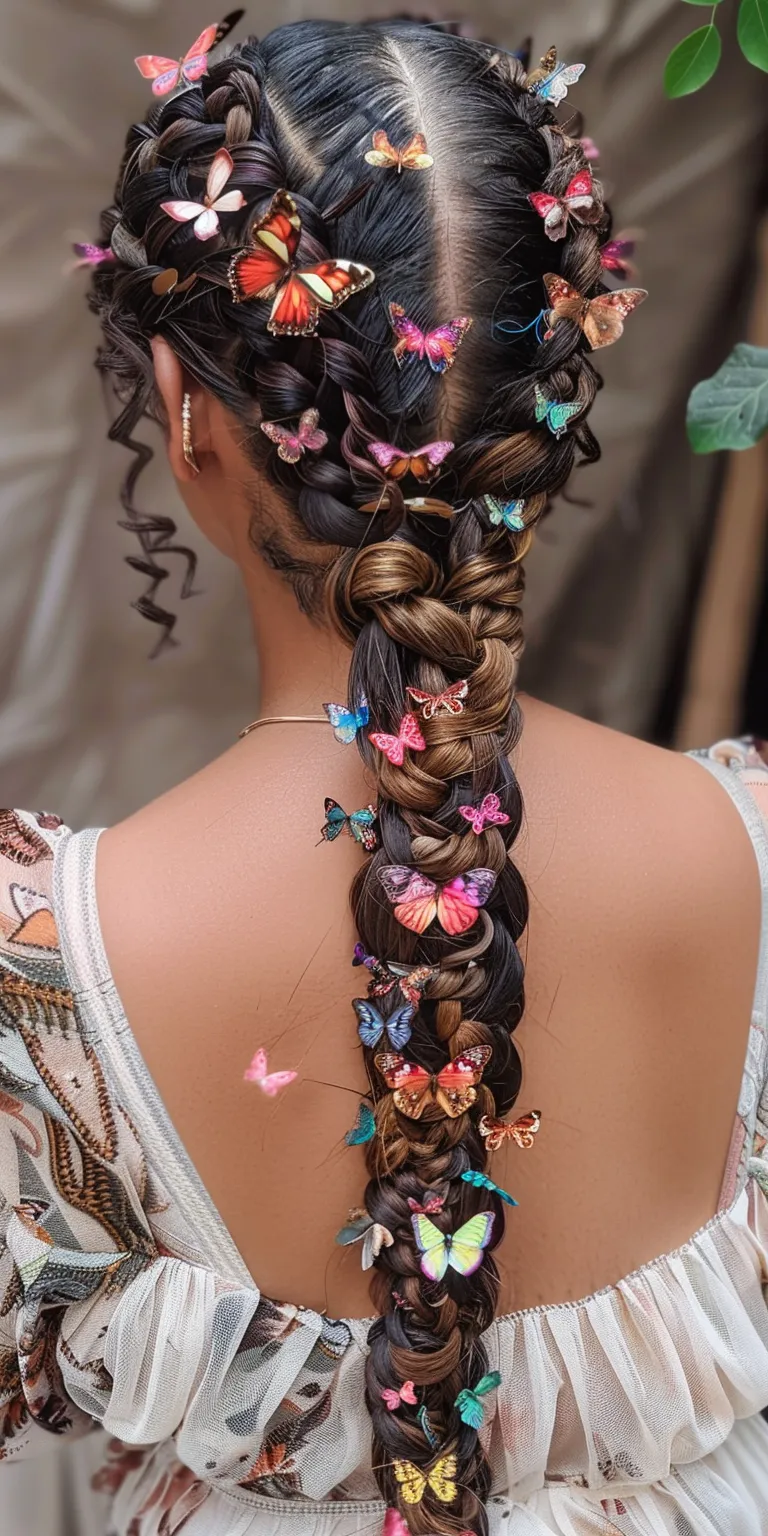 butterfly braids hairstyles Boho braids, Milkmaid braid, Waterfall Braid, Updo